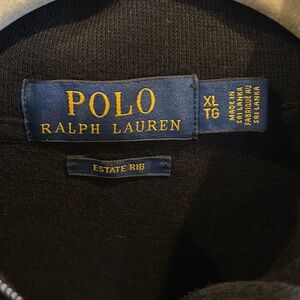 Black Polo pullover with 3/4 zip, size XL tall